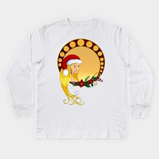 Lady Christmas Kids Long Sleeve T-Shirt